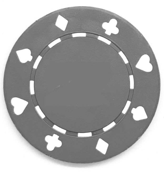 Poker Chips: Card Suits, 11.5 Gram / Heavy Weight, Grey main image